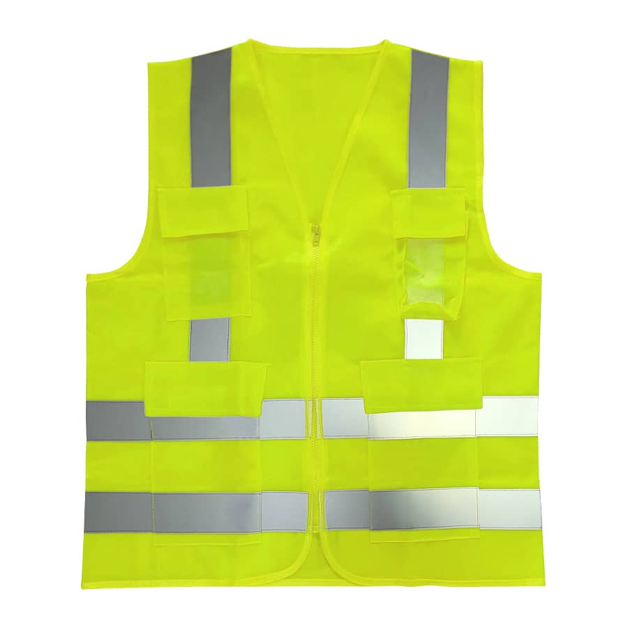 Colete Refletivo Dia e Noite com 4 Bolsos - Amarelo - Volk 
